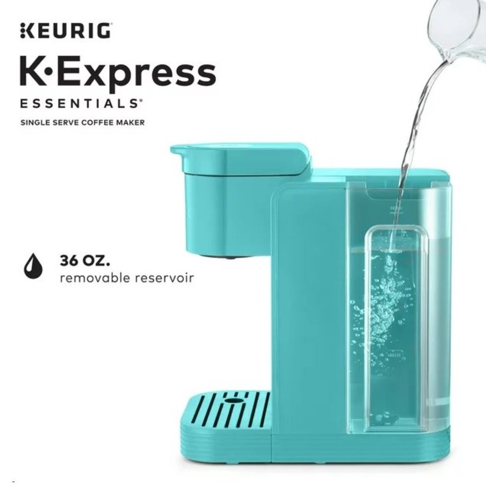 NWT KEURIG K-Express Essentials Single-Serve K-Cup Pod Coffee Maker Teal & Black - Picture 7 of 14
